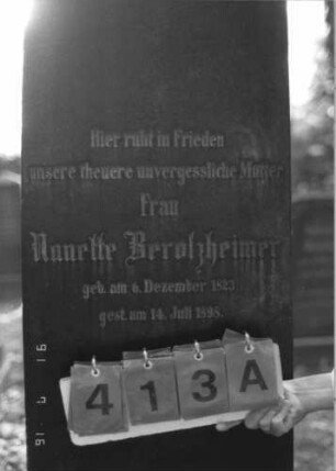 Grabstein 413 [Hahn S. 45 Grab-Nr. 980]: Grabstein 413A [Hahn S. 45 Grab-Nr. 980]