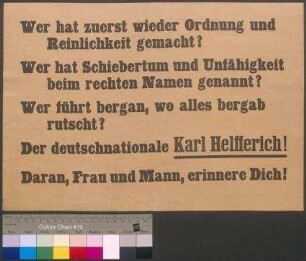 Wahlplakat der DNVP zur Reichstagswahl am 6. Juni 1920