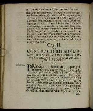 Cap. II. De Contractibus Summarum Potestatum Circa Publica Imperii Negotia, Potissimum Ex Jure Gentium.
