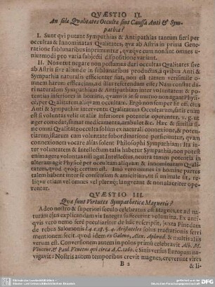 QUAESTIO III. Quae sunt Virtutes Sympatheticae Magnetis?