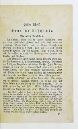 Erster Theil. Deutsche Geschichte