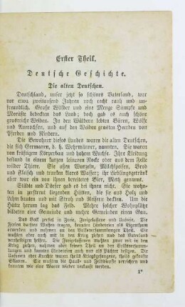 Erster Theil. Deutsche Geschichte