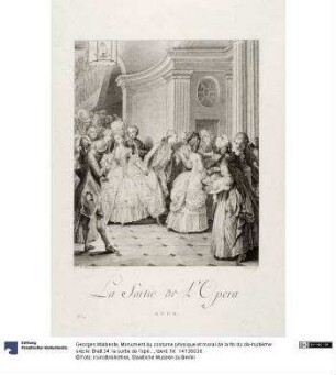 Monument du costume physique et moral de la fin du dix-huitième siècle: Blatt 34: la sortie de l'opéra