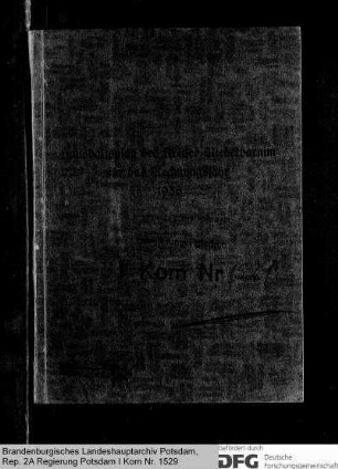 Haushaltspläne des Kreises Niederbarnim für das Rechnungsjahr 1936