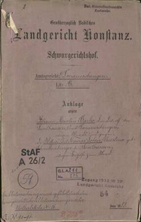 Johann Martin Barho, Sunthausen Christiana Lohrer, Sunthausen wegen Mord Beihilfe zum Mord (an ihrem Ehemann Thomas Lohrer)