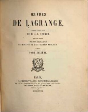 Œuvres de Lagrange, 6