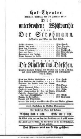 Die unterbrochene Whistparthie, oder: Der Strohmann