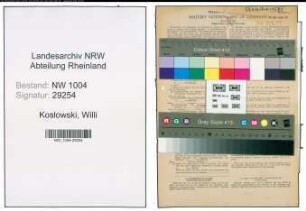 Entnazifizierung Willi Koslowski , geb. 18.05.1913 (Installateur)