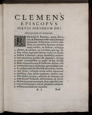 Clemens Episcopus Servus Servorum Dei.