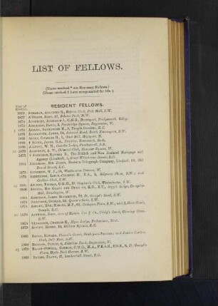 List of Fellows.