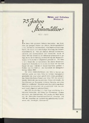 75 Jahre Steinmüller 1855-1930