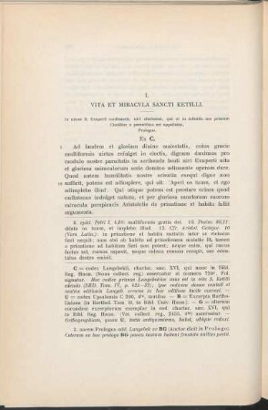 I. Vita Et Miracvla Sancti Ketilli.