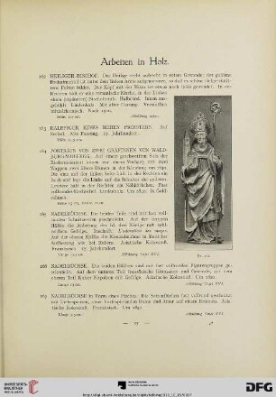 Arbeiten in Holz (Nr. 162-172)