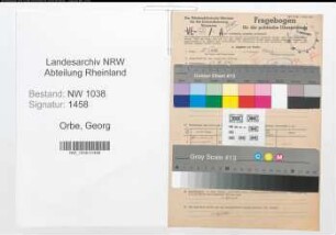 Entnazifizierung Georg Orbe , geb. 23.12.1910 (Angestellter)