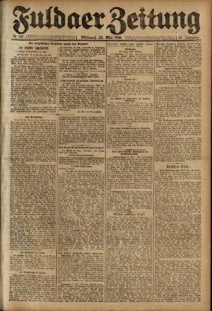 Ausgabe vom Mittwoch, den 22. Mai 1918.