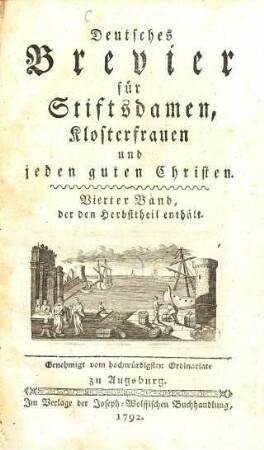 Deutsches Brevier für Stiftsdamen und Klosterfrauen, 4. Herbsttheil