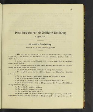 Preis-Aufgaben für die Frühjahrs-Ausstellung im April 1846.
