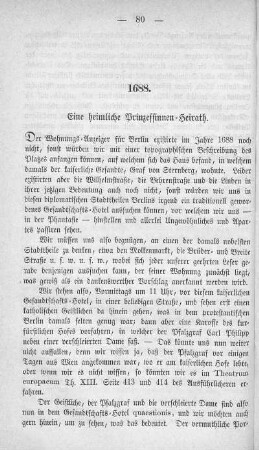 1688. Eine heimliche Prinzessinnen-Heirath