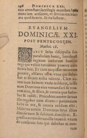 Evangelivm Dominicae XXI. Post Pentecosten.