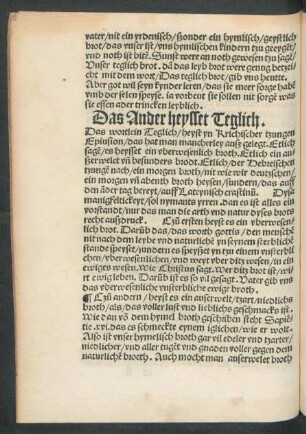Das Ander heysset Teglich.