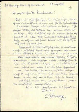 5-10-14-1.0000: Nörrenberg, Dr. Konstantin, Direktor der Landes- u. Stadtbibliothek; diverse Schreiben ff.: Angebot für ein Manuskript für die "Heimatblätter"