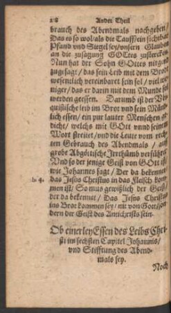 Ob einerley Essen des Leibs Christi im sechsten Capitel Johannis ...