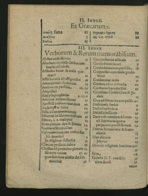 III. Index Verborum & Rerum