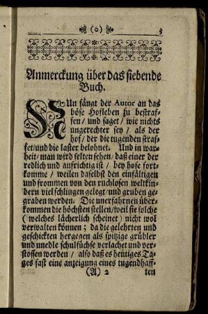 Anmerckung über das siebende Buch.