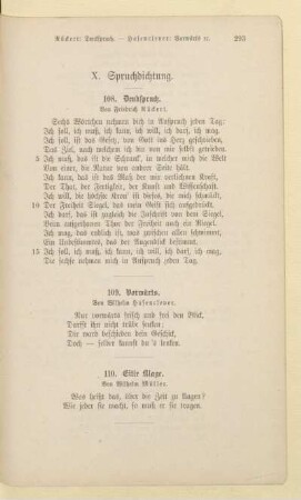 X. Spruchdichtung