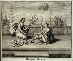 Hhamed Mahal : Hhamed Mahal. Kupferstich nach Seite 258 aus: [Oud en Nieuw Oost-Indien] Deel 4, Stuk 2, Zaaken van den Godsdienst Op Het Eyland Java, ... 1726 . Dresden: SLUB Hist.Asiae.88-4,2