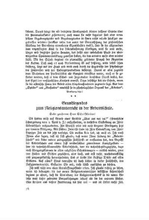Grundlegendes zum Religionsunterricht in der Arbeitsschule
