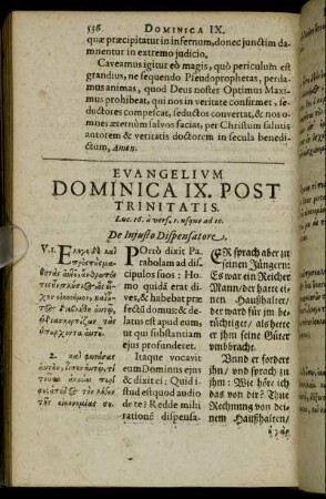 Evangelium Dominica IX. Post Trinitatis.