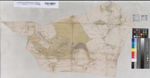 Peckeloh (Versmold) Teilung der Wüste und Eggewüste Entwurf um 1780 o.M. unregelmäßig kol. Zeichnung (Reinhold) Spez.Verz. Markenkarten X Nr. 129e