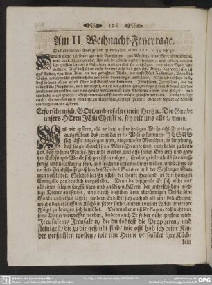 Am II. Weihnacht-Feyertage