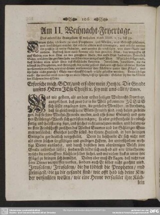 Am II. Weihnacht-Feyertage
