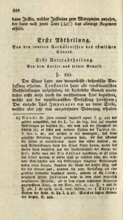 Erste Abtheilung. Von den inneren Verhaeltnissen des roemischen Staats