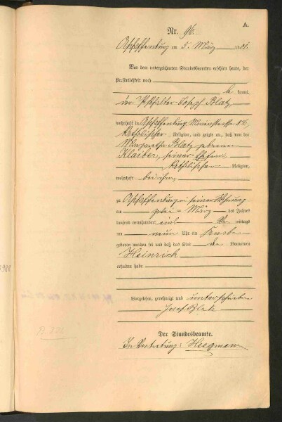 Standesamtsbuch der Stadt Aschaffenburg: Geburten 365/1900 - 184/1901