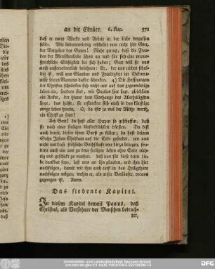 Das siebente Kapitel.