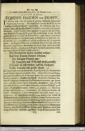 Caput LXVII. Equites Haiden de Dorff