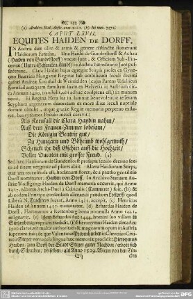 Caput LXVII. Equites Haiden de Dorff