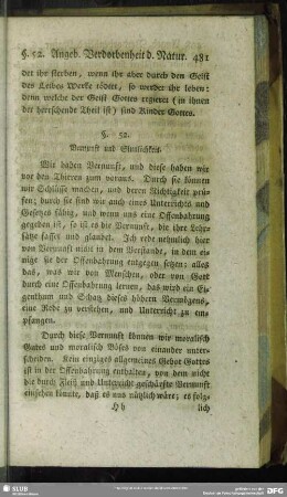 §. 52. Vernunft und Sinnlichkeit