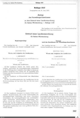 Entwurf einer Landkreisordnung (1)
