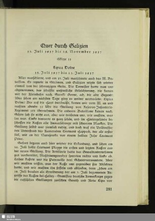 Quer durch Galizien : 13. Juli 1917 bis 28. November 1917