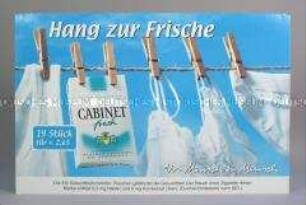 Werbeschild (beidseitig) mit Werbeaufdruck für "CABINET fresh"-Zigaretten, "Hang zur Frische"