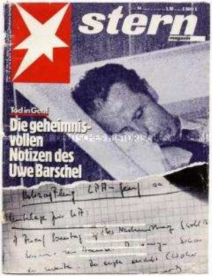 Umschlagblatt des "stern" zum Tod von Uwe Barschel