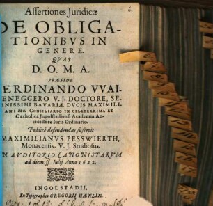 Assertiones Juridicae De Obligationibvs In Genere