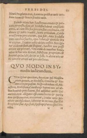 Quo Modo In Synodis iudicandum.