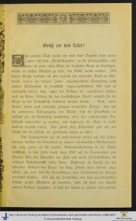 Gruß an den Leser.