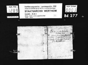 Gült und Zehnt de anno 1699: Allersheim, Albertshausen, [Gau-]büttelbrunn, Gützingen, Tiefenthal, Euerhausen, Bütthard, [Klein-]rinderfeld, Sulzdorf, Eßfeld, Höttingen