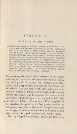 Chapter XV. Narrative of the voyage